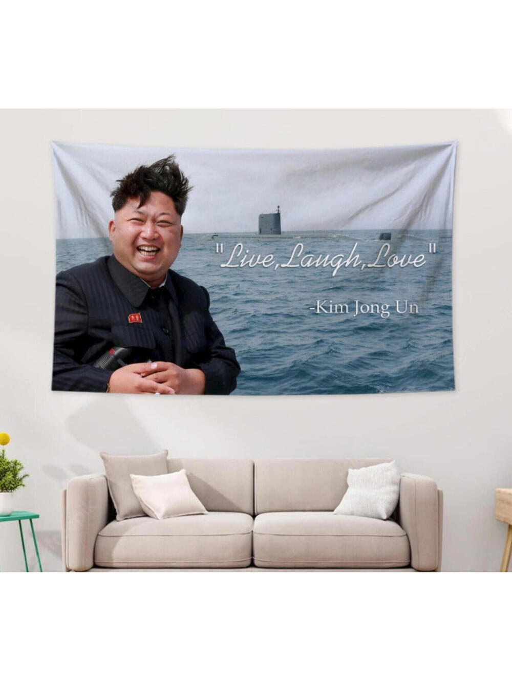 Somaichi Kim Jong Un Live Laugh Love Humor Wall Hanging Tapestry for Bedroom